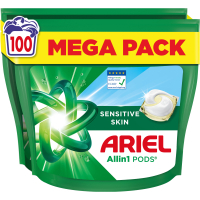 Capsules for washing Ariel Pods All-in-1 Sensitive Skin For sensitive skin 100 pcs. (8700216765619)