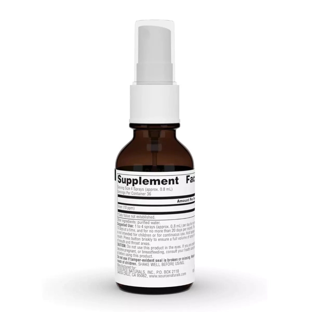 Мінерали Source Naturals Ультраколоїдне срібло, спрей, Ultra Colloidal Silver Spray, 29,57 м (SN0590)