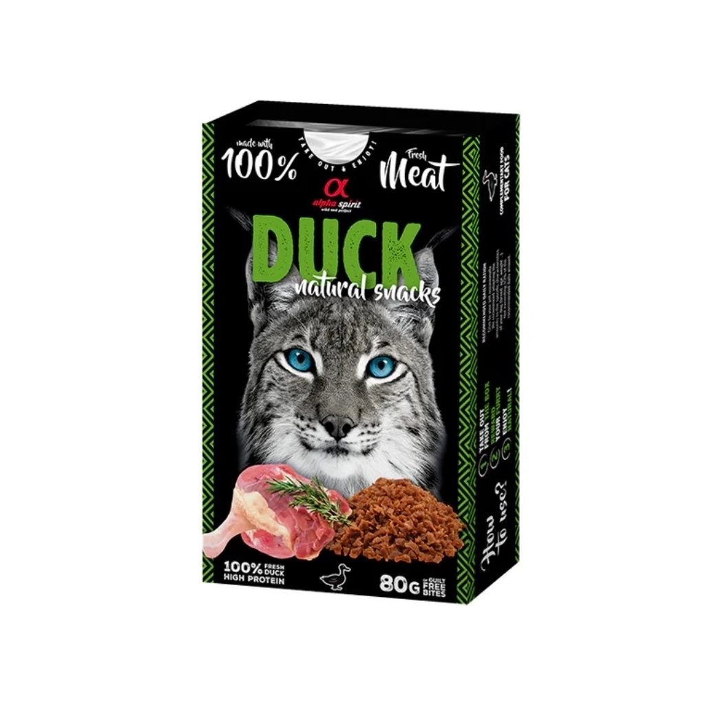 Ласощі для котів Alpha Spirit Cat Duck Natural Snacks з качкою 80 г (8436586311827)