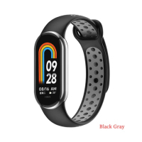 Ремінець до фітнес браслета BeCover Vents Style для Xiaomi Mi Smart Band 9 Black-Gray (711983)