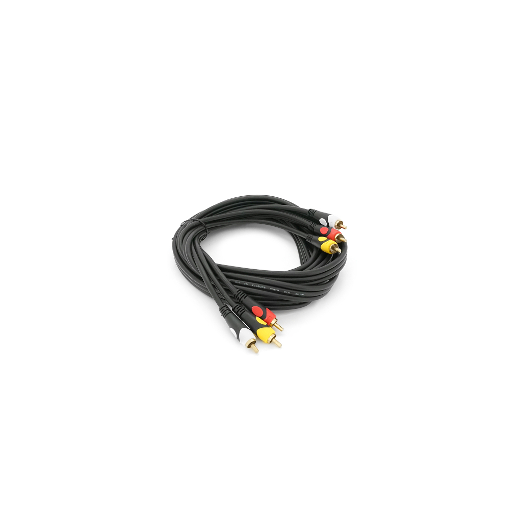 Кабель мультимедійний 3xRCA M to 3xRCA M 3.0m black Voltronic (YT-3хRCA(M)/3хRCA(M)-3.0P)