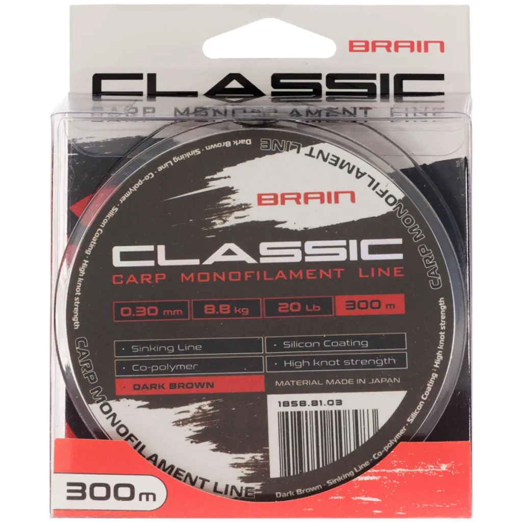 Волосінь Brain Classic Carp Line (dark brown) 300m 0.30mm 20lb 8.8kg (1858.81.03) Волосінь Brain Classic Carp Line (dark brown) 300m 0.30mm 20lb 8.8kg (1858.81.03)