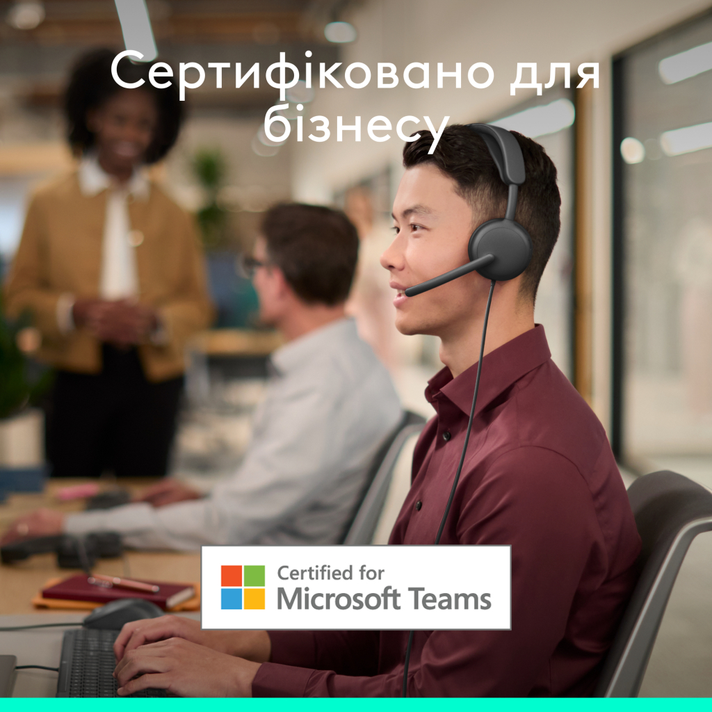 Навушники Logitech Zone Wired 2 for Business USB Graphite (981-001615) Навушники Logitech Zone Wired 2 for Business USB Graphite (981-001615)