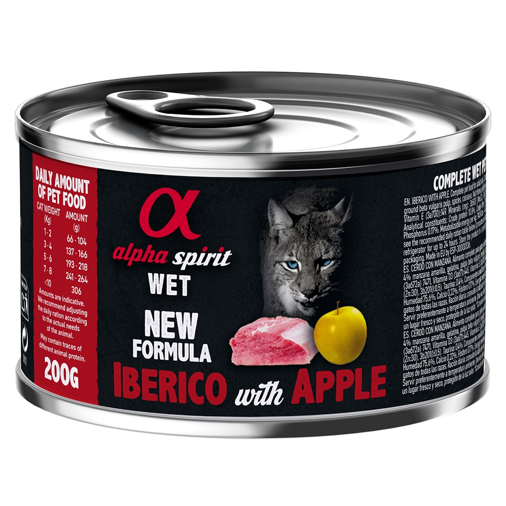Консерви для котів Alpha Spirit Iberian Pork With Yellow Apple for Adult Cat 200 г (8436586311254)