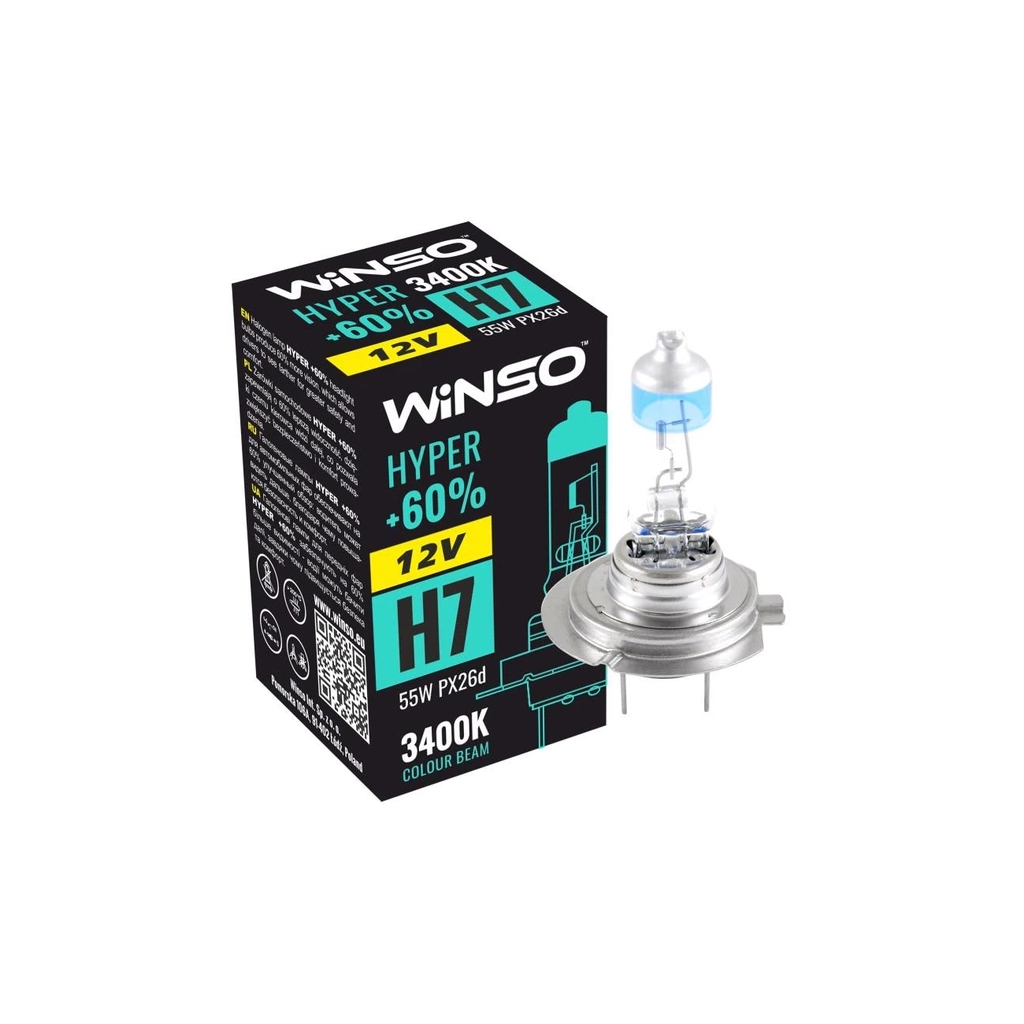 Автолампа WINSO H7 HYPER +60 55W PX26d (712720)