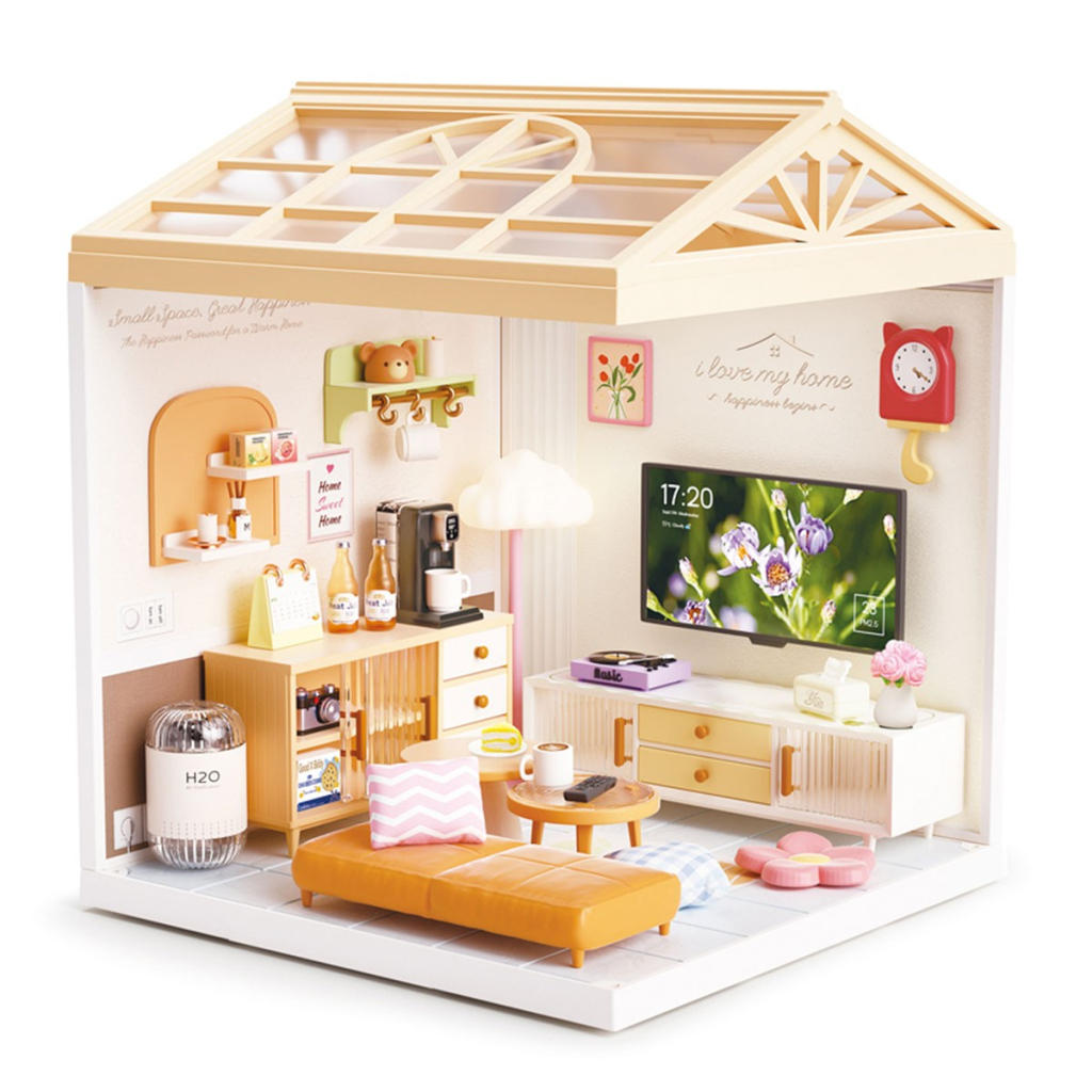 Конструктор Mini House румбокс серії Інтер'єр – Вітальня (світло) (8006)