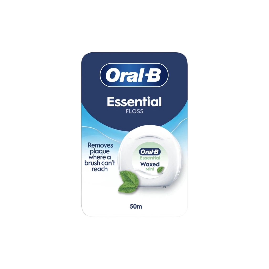 Зубна нитка Oral-B Essential Floss М'ятна Вощена 50 м (8006530045667)