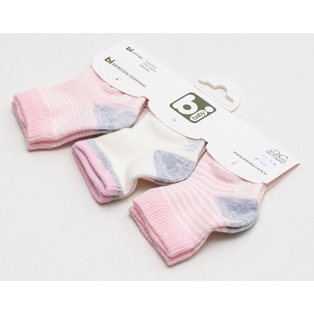 Шкарпетки дитячі Bibaby у смужку (68109-0-3-pink)