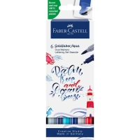 Art marker Faber-Castell set of watercolor double-sided Goldfaber Aqua Dual Marker Sea, 6 colors (32308)