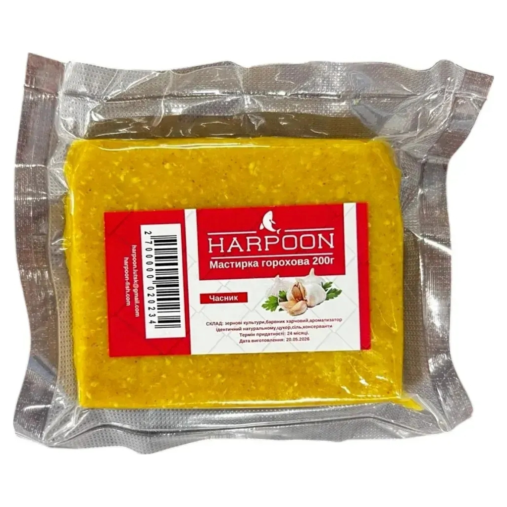 Прикормка Harpoon Мастирка горохова 200г Часник (2700000020234) Прикормка Harpoon Мастирка горохова 200г Часник (2700000020234)