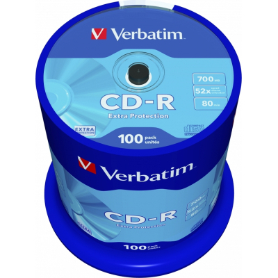 CD Verbatim 700Mb 52x Cake box 100pcs Extra (43411)