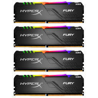 Модуль пам'яті для комп'ютера DDR4 128GB (4x32GB) 3200 MHz HyperX Fury RGB Kingston Fury (ex.HyperX) (HX432C16FB3AK4/128)