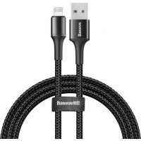 Дата кабель USB 2.0 AM to Lightning 1.0m Halo Black Baseus (CALGH-B01)