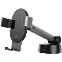 Універсальний автотримач Baseus Simplism gravity car mount holder with suction base, silver (SUYL-JY0S)