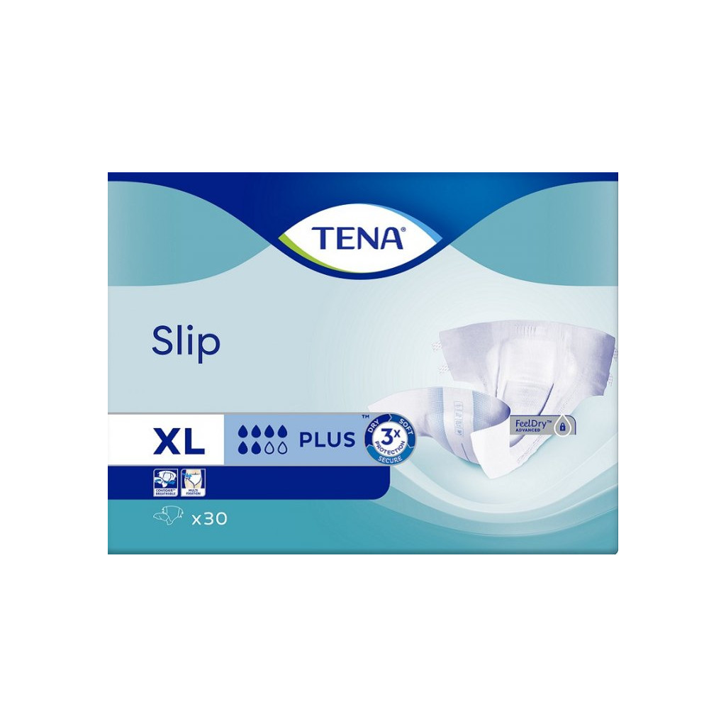 Підгузки для дорослих Tena Slip Plus XL 30 шт 120-160 см 6 крапель (8699114504539)