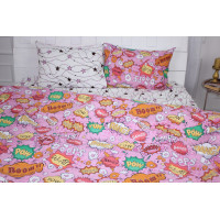 Bed linen MirSon Beige Ranforce Elite 17-0512 Bombs pink King Size (2200004705026)