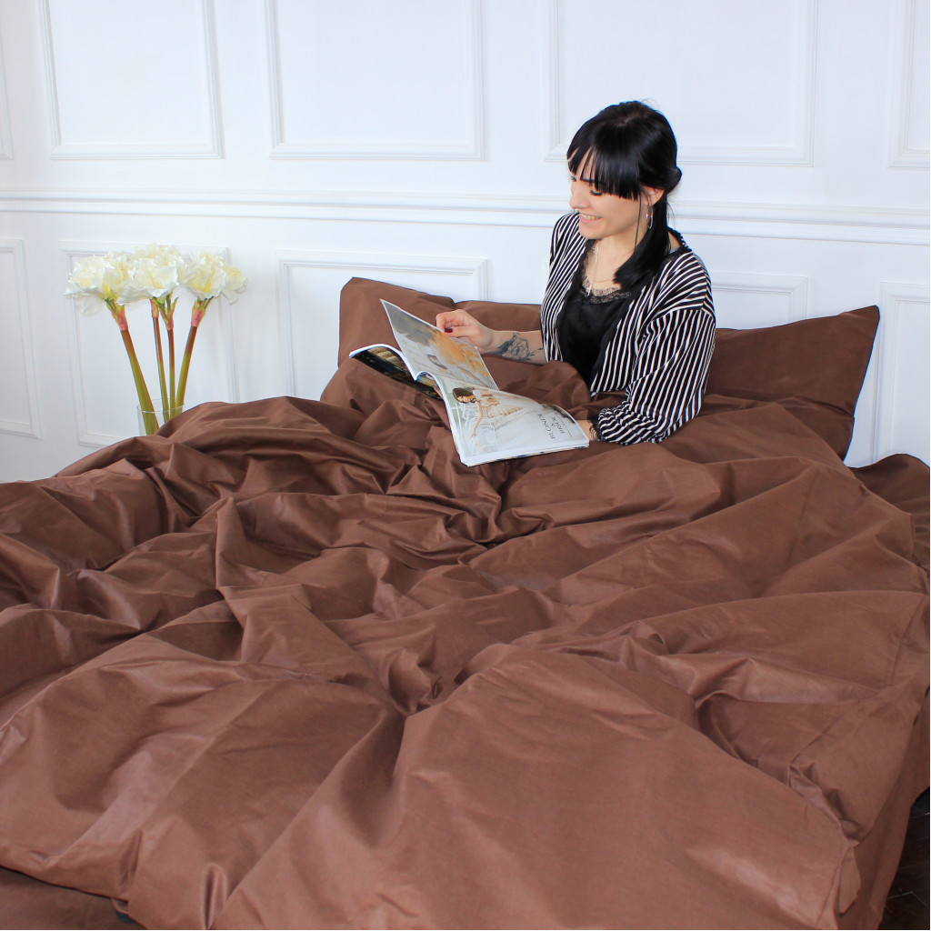 Постільна білизна MirSon Ranforce Elite 19-1217 Chocolate perla 220х240 (2200004703817)