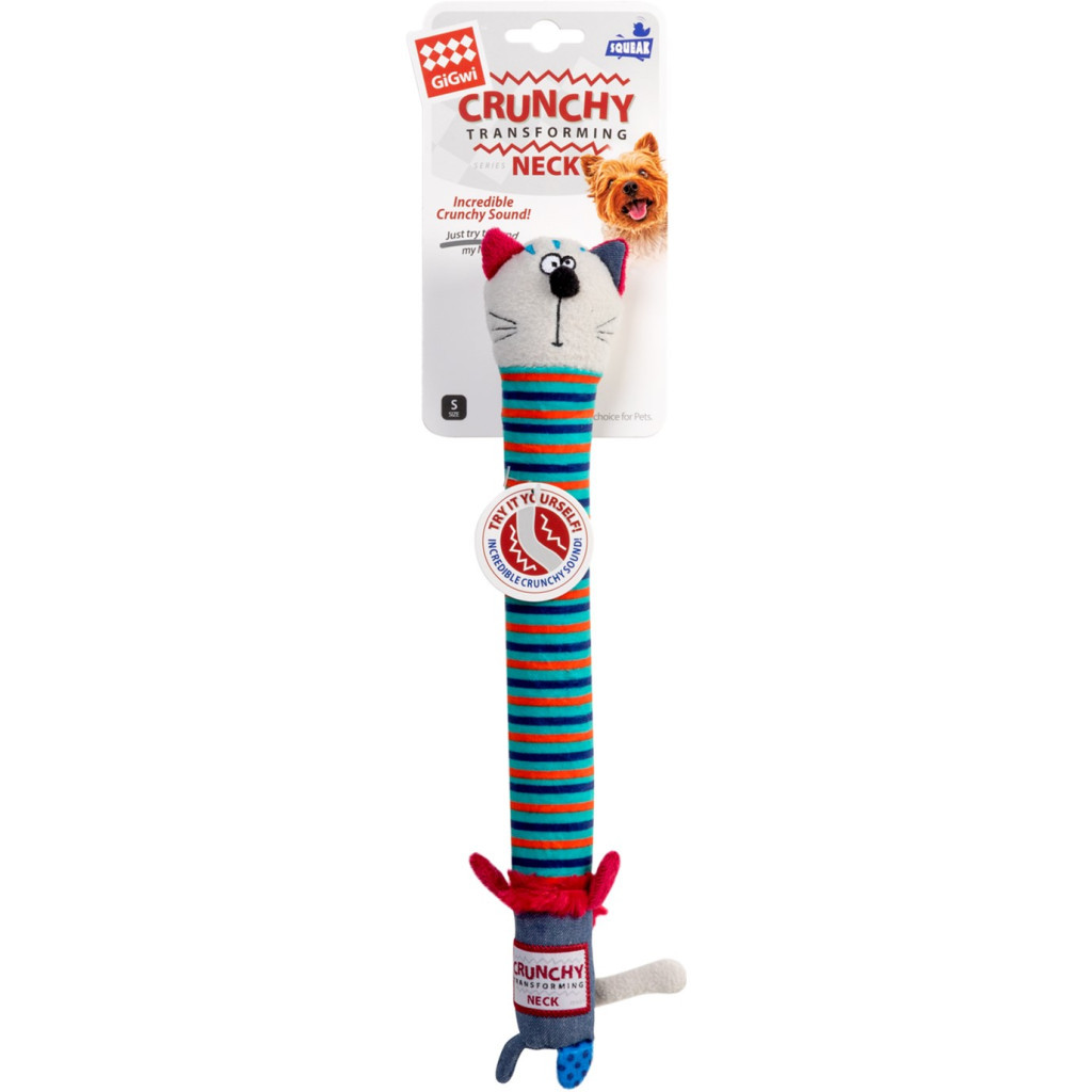 Іграшка для собак GiGwi Crunchy Кіт з хрусткою шиєю та пискавкою 28 см (75046) Іграшка для собак GiGwi Crunchy Кіт з хрусткою шиєю та пискавкою 28 см (75046)