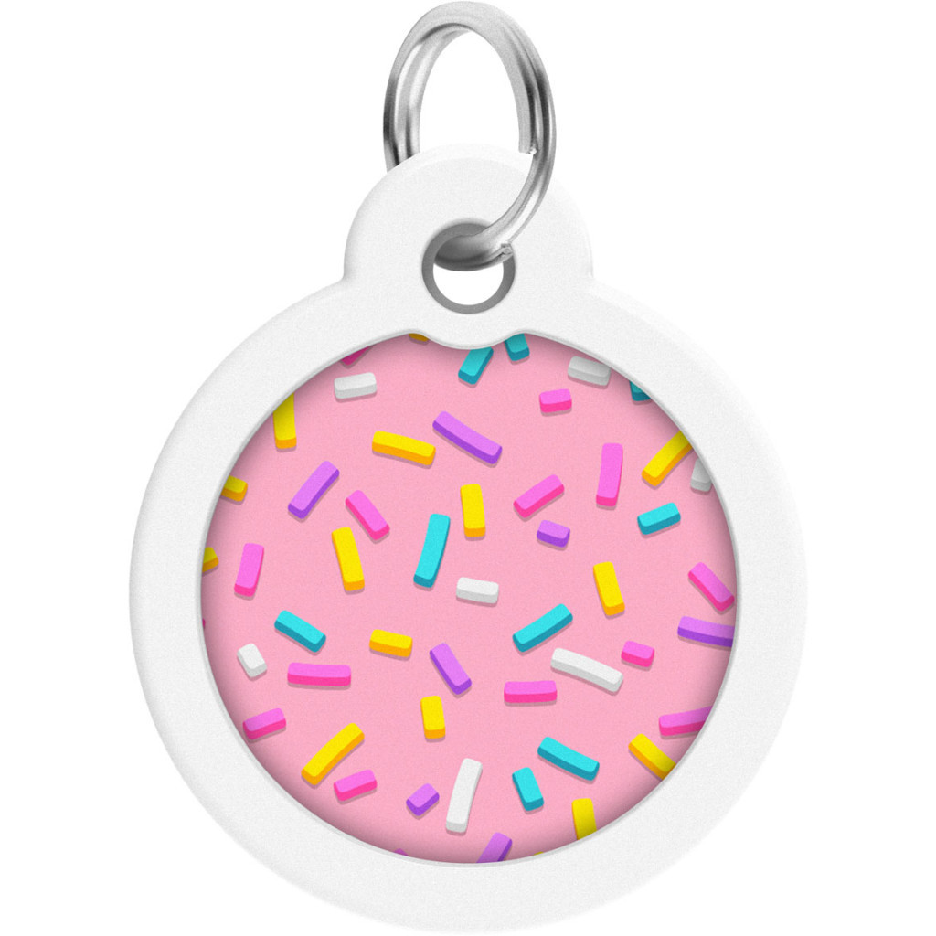 Адресник для тварин WAUDOG Smart ID з QR паспортом "Маршмеллоу", круг 30 мм (230-0214)