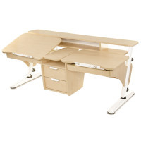 Desk Pondi Ergonomic transformer for 2 children Maple-white (KL311BL)