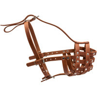 Muzzle for dogs Collar solid (Rottweiler small) brown (06086)