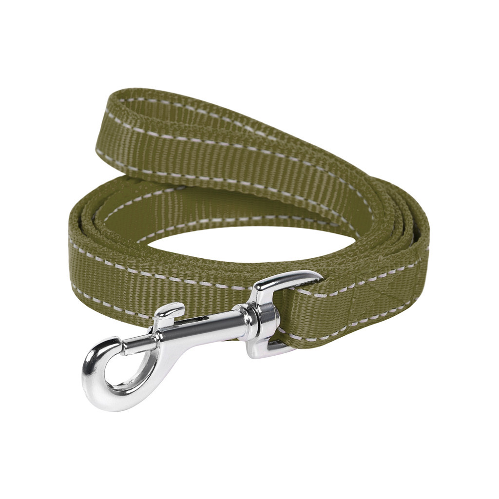 Повідець для собак Dog Extreme з нейлону подвійний Ш 20 мм Д 122 см хакі (429831)