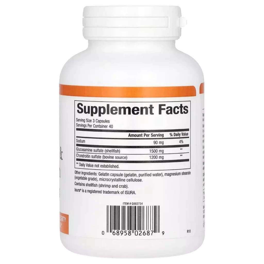 Вітамінно-мінеральний комплекс Natural Factors Глюкозамін та хондроїтин, Glucosamine & Chondroitin, 120 капсул (NFS-02687)