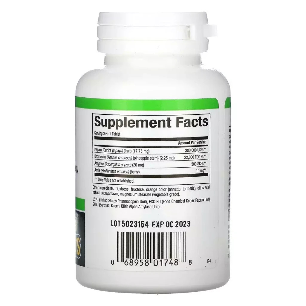 Вітамінно-мінеральний комплекс Natural Factors Ензими Папайї, Papaya Enzymes, 60 Таблеток (NFS01748)
