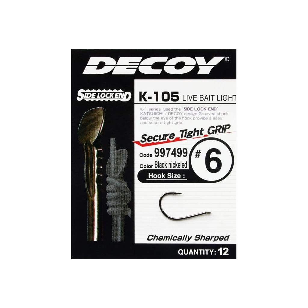 Гачок Decoy K-105 Live bait light 10 (12 шт/уп) (1562.03.40)