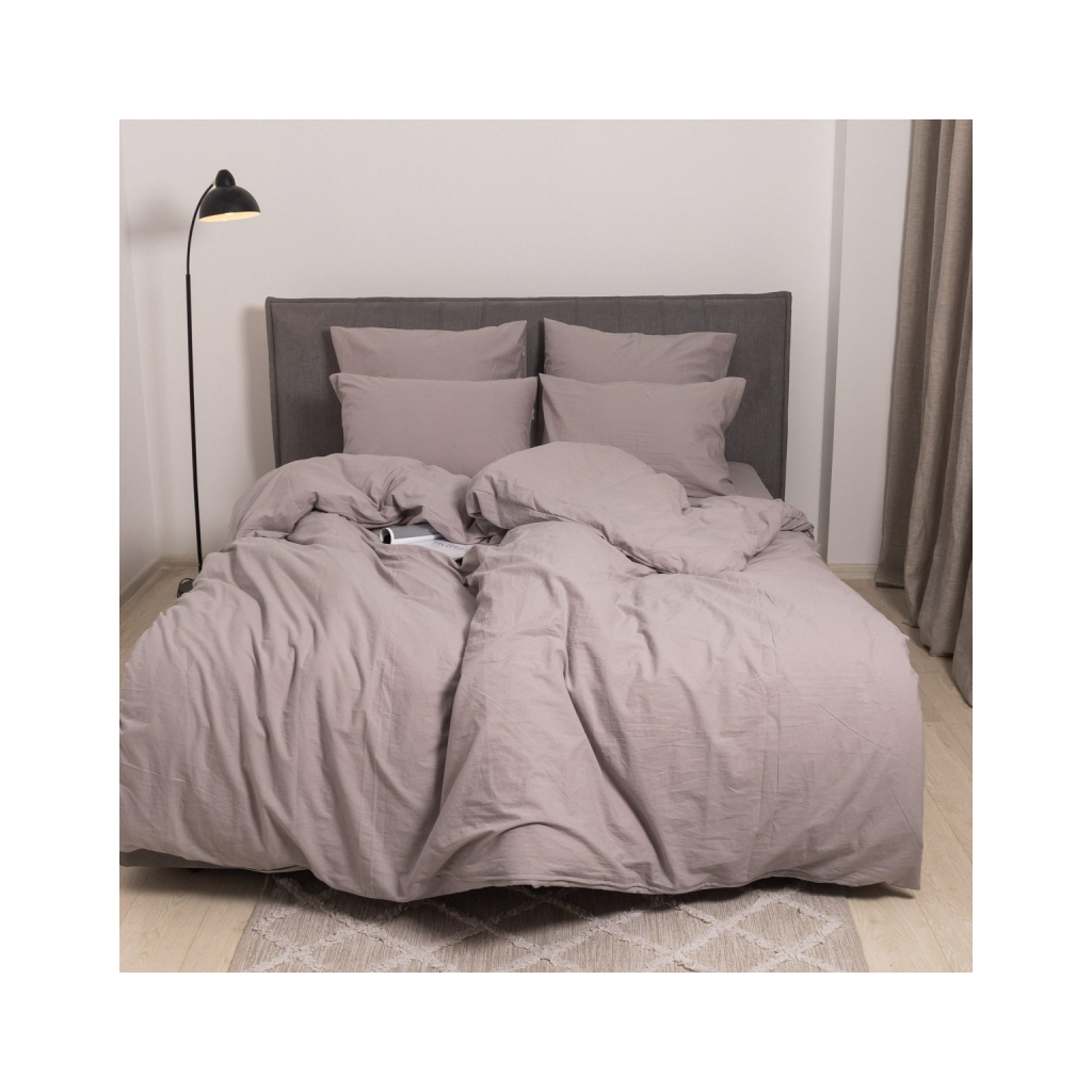 Постільна білизна MirSon Gray beige Варена бавовна 200х220 (2200007885275)