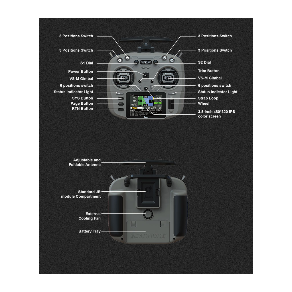Пульт управління для дрона Jumper T15 VS-M HALL ELRS 915MHz (C10129)