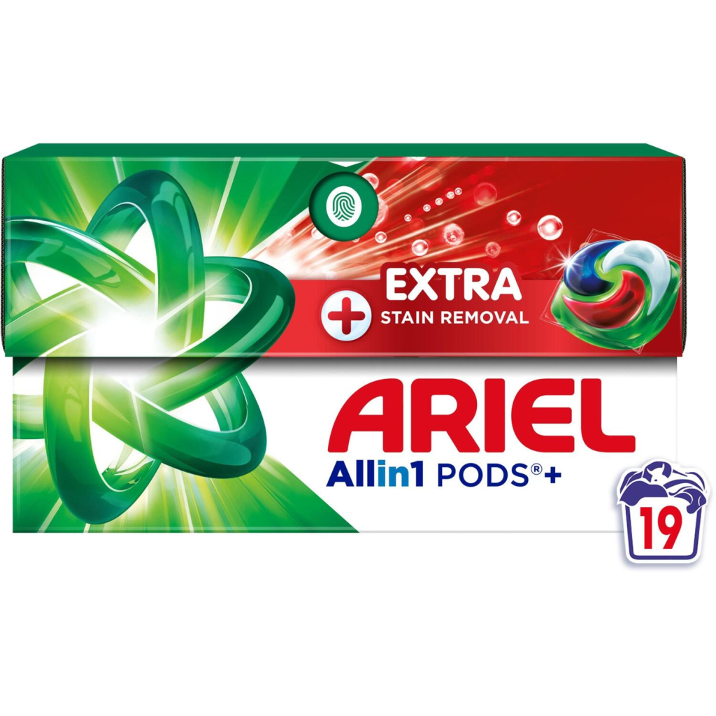 Капсули для прання Ariel Pods+ All-in-1 Extra Stain Removal Екстрасила виведення плям 19 шт. (8700216765800)