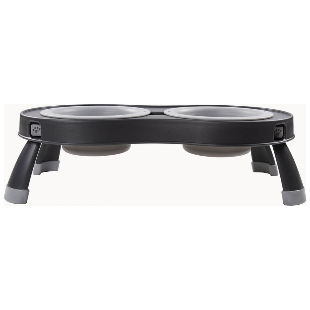 Посуд для собак Dexas Миска подвійна на складній підставці-велика 600 мл світло-сіра (0084297309039)