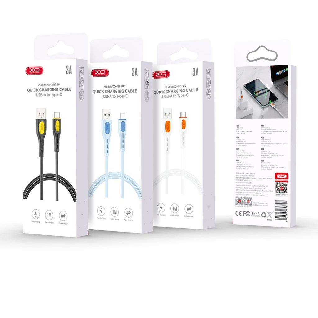 Дата кабель USB 2.0 AM to USB-C 1.0m black XO (NB280_C_Black) Дата кабель USB 2.0 AM to USB-C 1.0m black XO (NB280_C_Black)