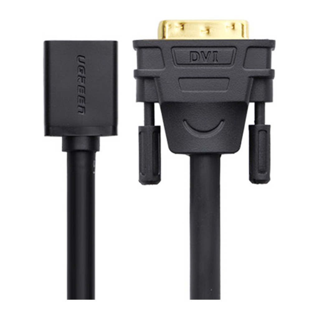 Перехідник DVI M to HDMI F 0.22m black UGREEN (20118) Перехідник DVI M to HDMI F 0.22m black UGREEN (20118)