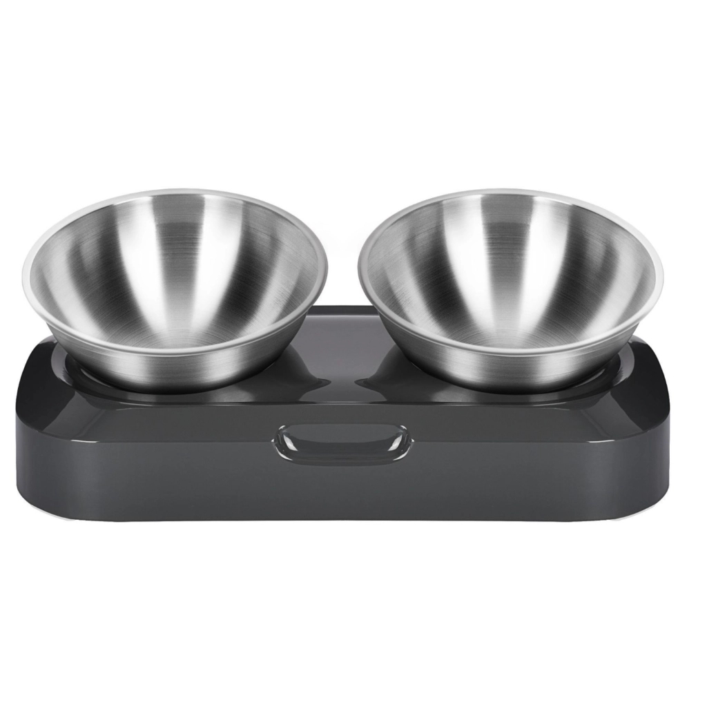 Посуд для котів Lapka Годівниця подвійна з металевими мисками (LPK-27)