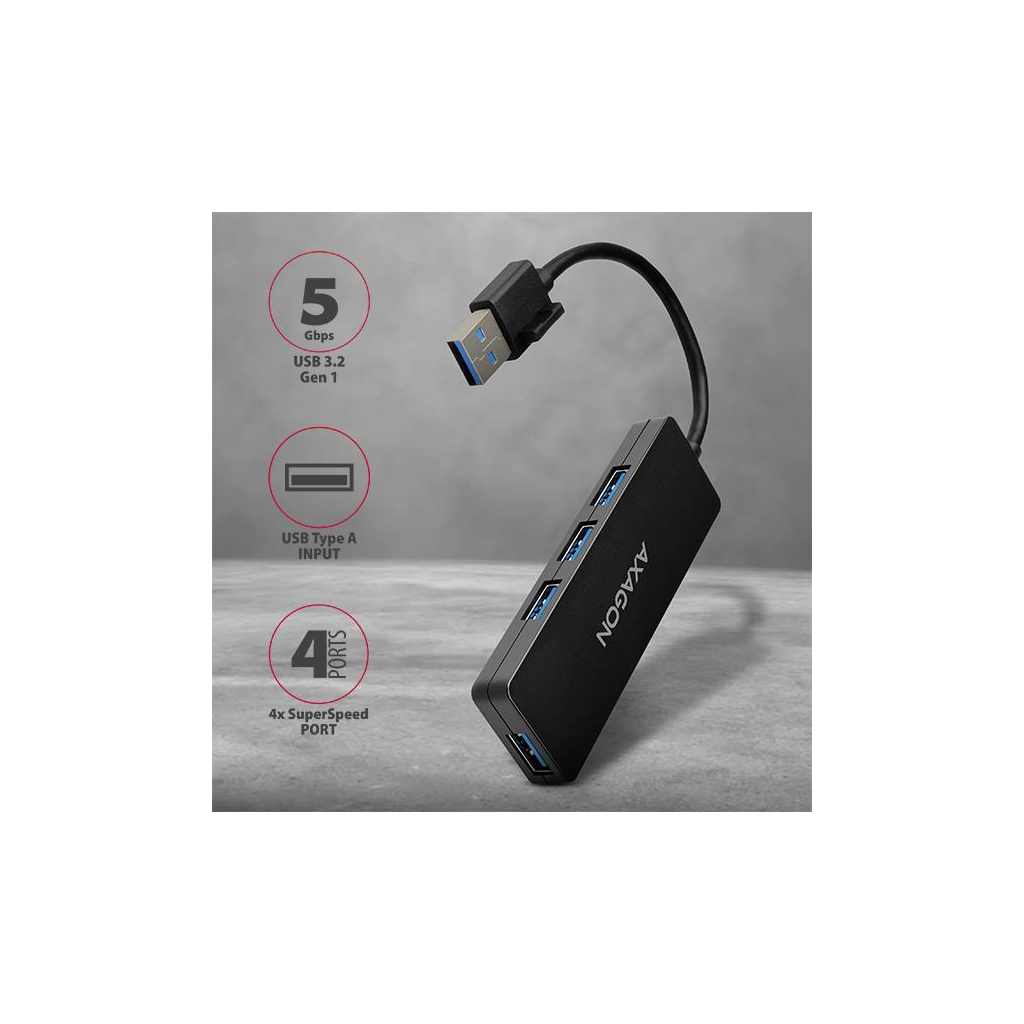 Концентратор AXAGON USB 3.1 to 4xUSB 3.0 black (HUE-G1A) Концентратор AXAGON USB 3.1 to 4xUSB 3.0 black (HUE-G1A)