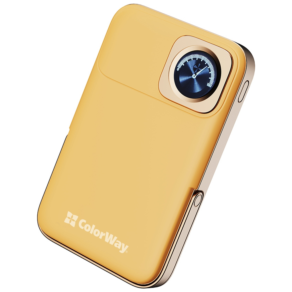 Батарея універсальна ColorWay 10 000 mAh PD/22.5W, 15W MagSafe & Watch Wireless Amber (CW-PB100LPA2Y-WPDD)