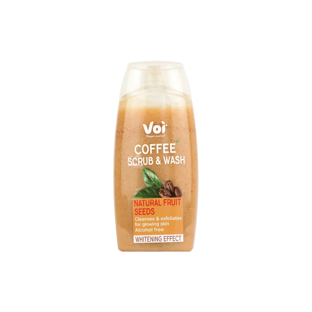 Гель для душу Voi Coffee Scrub & Wash Natural Fruit Seeds Whitening Effect 400 мл (8681608226133)