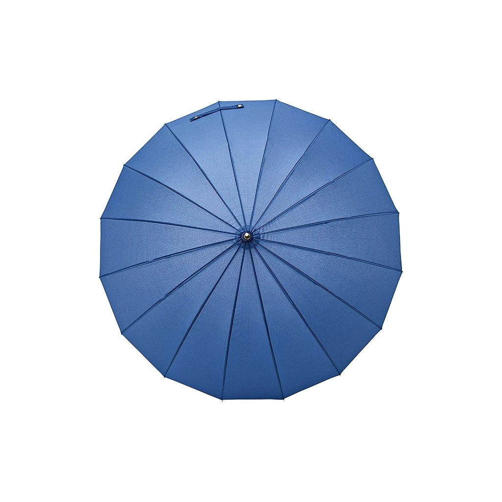 Парасоля Krago тростина, 16 спиць з дерев''яною ручкою синя (umb-7-002)