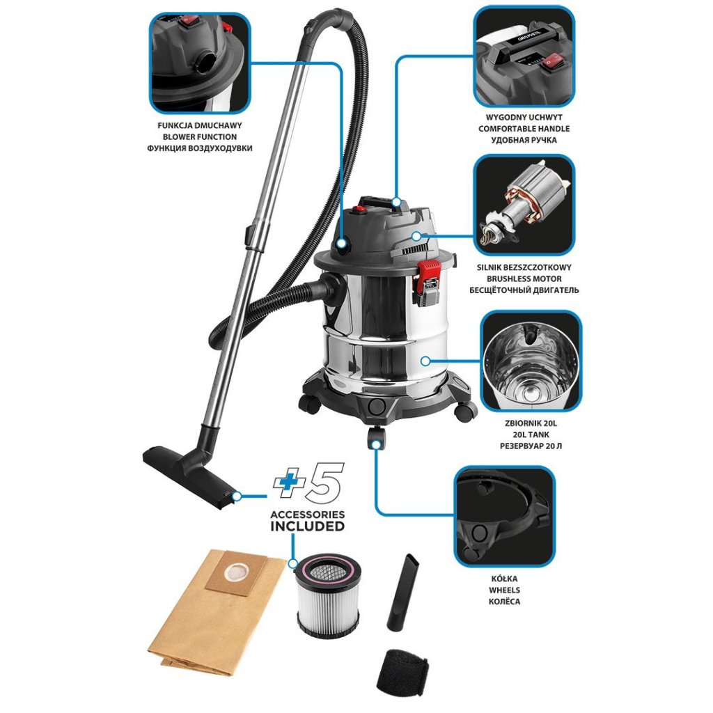 Пилосос будівельний Graphite Energy+ (58GE124)