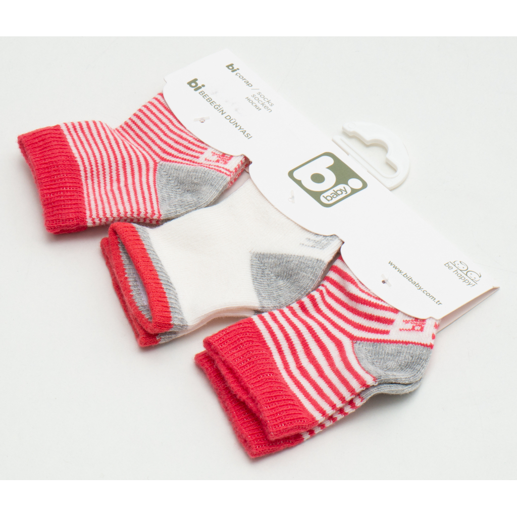 Шкарпетки дитячі Bibaby у смужку (68109-0-3-red)