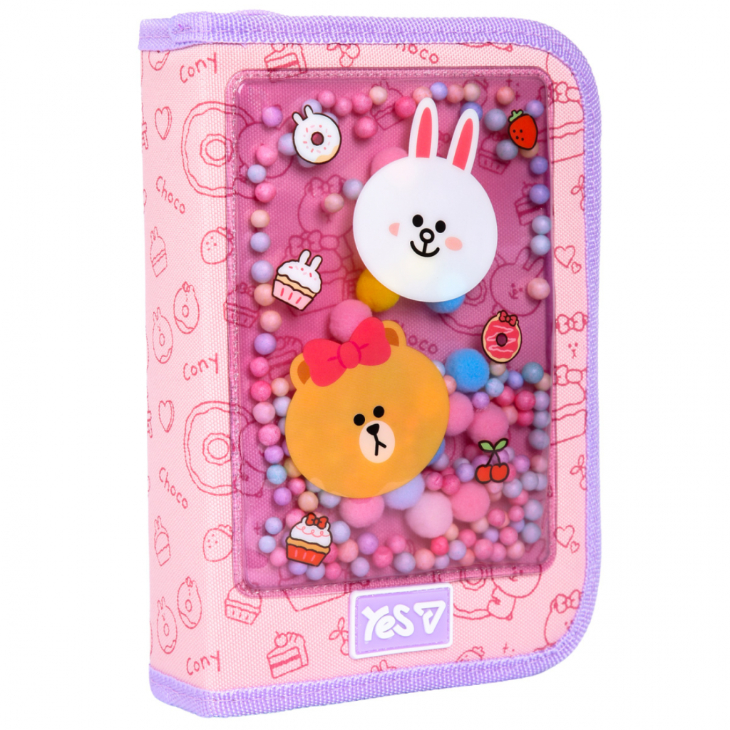 Пенал Yes твердий одинарний з клапаном Line Friends Always Together HP (533731)