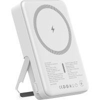 Батарея універсальна Atria 10000mAh, PD/20W, 15W Wireless MagSafe, White (WPD-W57)