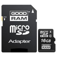 Карта пам'яті Goodram 16GB microSDHC Class 4 + adapter (SDU16GHCGRNR/SDU16GHCAGRR9/SDU16)