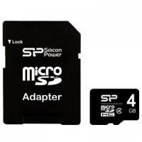 Карта пам'яті Silicon Power 4Gb microSDHC class 4 (SP004GBSTH004V10SP)