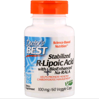 Antioxidant Doctor's Best R-Lipoic Acid, R-Lipoic Acid, 100 mg, 60 capsules (DRB-00123)