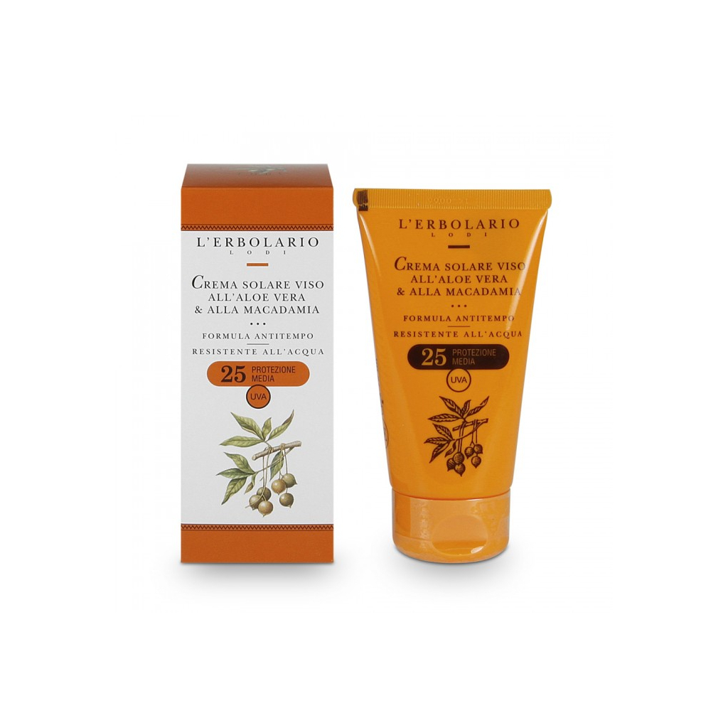 Засіб для засмаги L'Erbolario для обличчя з Алое-Вера і Макадамією SPF25 75 мл (2214010002185)