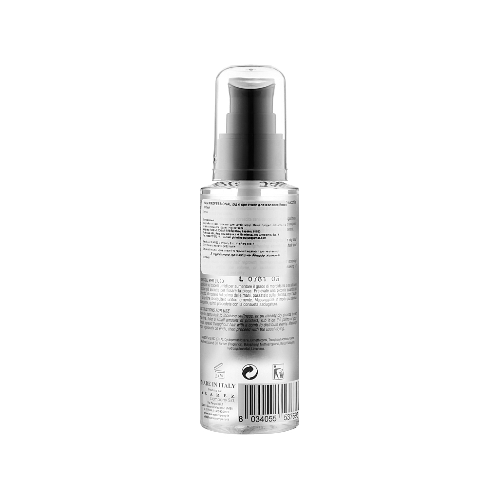 Сироватка для волосся Nani Professional Milano рідкі кристали Кокос 100 мл (8034055537695)