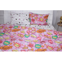 Bed linen MirSon Beige Ranforce Elite 17-0512 Bombs pink Double (2200004672441)